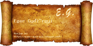 Eger Györgyi névjegykártya