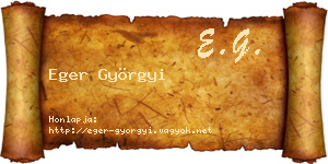 Eger Györgyi névjegykártya